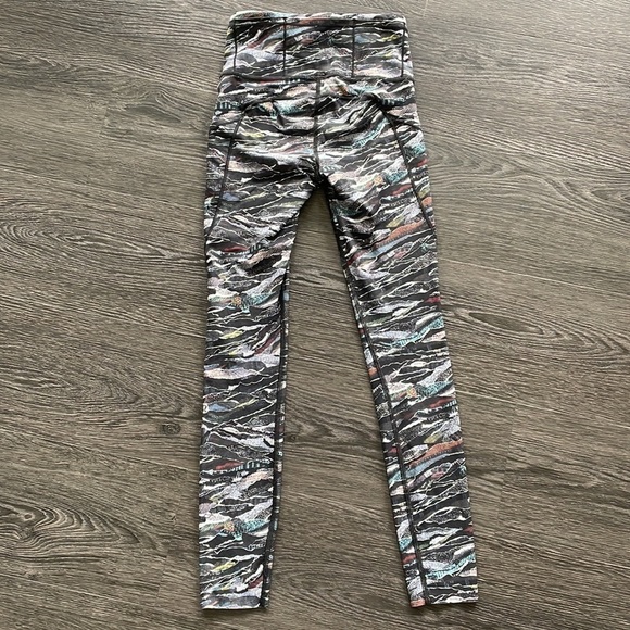 Sz2 Lululemon Fast & Free 7/8 tights in mini sweatr multi black VVGUC - Picture 5 of 8